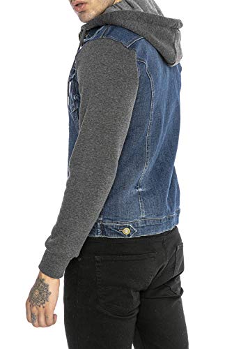 Redbridge Chaqueta Vaquera para Hombre Suéter con capucha de Entretiempo Azul oscuro/Gris oscuro XL