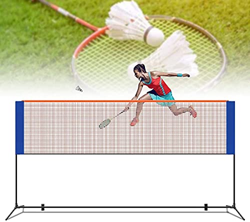 Redes de Bádminton Portátil Con soporte y Bolsa 4.1M Redes de Tenis Redes de Voleibol Redes Bádminton Altura Ajustable Red Tenis Bádminton para Deportes de Playa en Interiores al Aire Libre (5.1M)