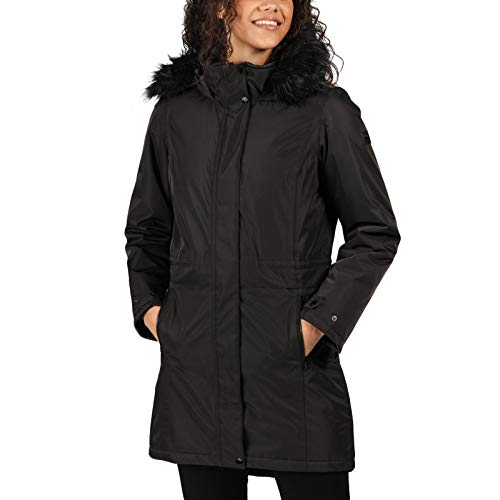 Regatta Lexis Waterproof Breathable Taped Seams Lined Insulated Hooded Jacket, Negro, 40 Womens