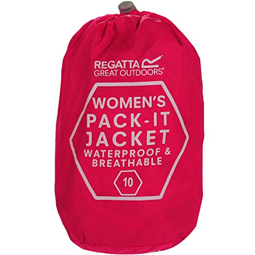Regatta Pack-it III Chaqueta con Capucha Impermeable, Transpirable, Sin Forro Y Ligera Jackets Waterproof Shell, Mujer, Midnight, 10, S