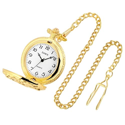 Reloj de bolsillo de color dorado con diseño de equitación