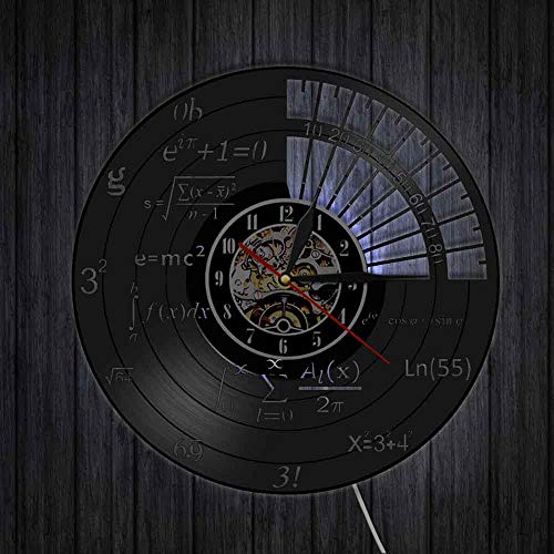 Reloj Pared Reloj Pared Decorativo para Profesores Fondo Ciencia Equitación matemática Álgebra geométrica Disco Vinilo Fórmula matemática Reloj Pared Regalo Hospital Taekwondo Perro Mascota