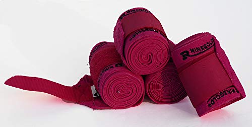 Rhinegold Elasticated Training Bandages-Raspberry Vendajes elásticos para Entrenamiento, Color Frambuesa, Unisex Adulto, Talla única