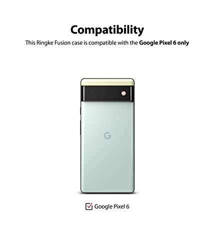 Ringke Fusion Compatible con Funda Google Pixel 6 (2021) Carcasa Queda como un Guante, Case Slim Delgada Transparente con Agujeros para Cuerda - Clear