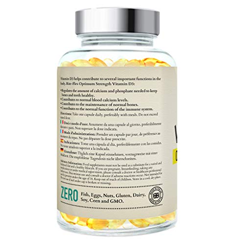 Rite-Flex, Suplemento de Vitamina D3 1000 UI (365 Cápsulas Softgel)
