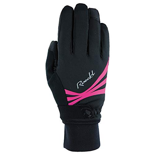 Roeckl Wilora 2021 - Guantes de ciclismo para mujer (talla 6), color negro y rosa