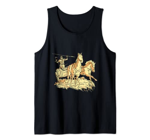 Romano, soldado romano, legionario con carro y caballo Camiseta sin Mangas