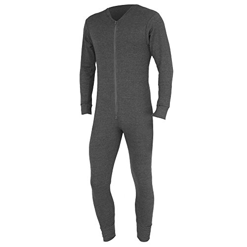 Ropa interior térmica FLOSO®, traje entero para hombre Gris gris oscuro Pecho: 102 cm- 107 cm (L)