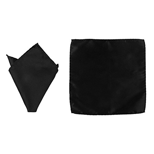 Rosenice - Conjunto de pajarita, pañuelo y banda de satén para hombres, 3 unidades (negro)