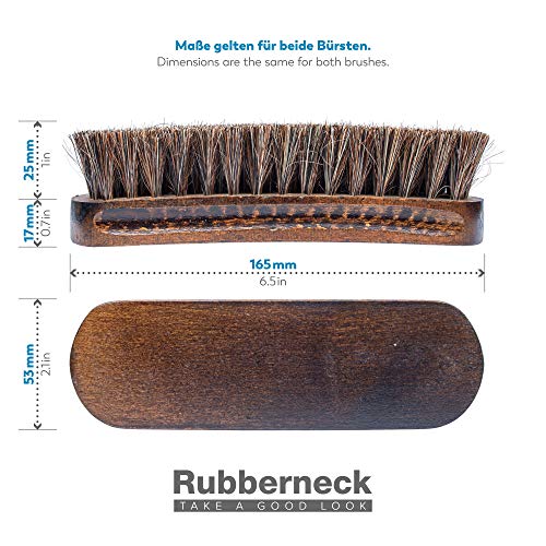 Rubberneck Set de 2 Cepillos de Pelo de Caballo para el Cuidado de los Zapatos 2 Piezas