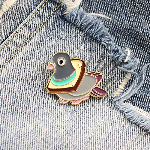 Ruby569y Pin de esmalte con diseño de paloma de dibujos animados unisex con broche para bolsos de solapa, chaqueta, ropa, accesorios de decoración