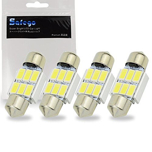 Safego 4 x 31mm LED Feston 1.25" DE3175 DE3021 DE3022 C5W LED Canbus 5630 SMD 6LED Luz Interior de Coche Festón Lámpara Blanco Numero c5w luz de la placa del adorno de la boveda del bulbo de 12V