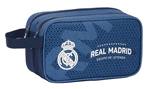 safta 812124518 Neceser, Bolsa de Aseo Adaptable a Carro Real Madrid CF, Azul Marino