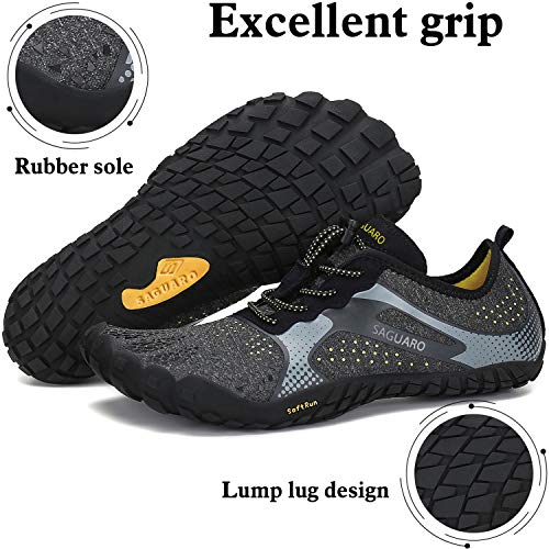 SAGUARO Barefoot Zapatos de Trail Running Hombre Mujer Minimalistas Escarpines Zapatillas de Deportes Acuáticos Secado Rápido para Exterior Interior, Negro 37
