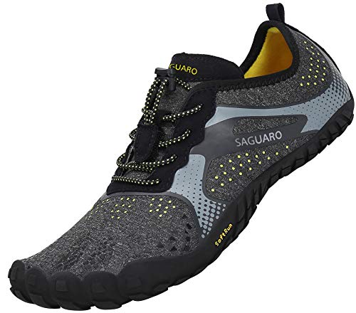 SAGUARO Barefoot Zapatos de Trail Running Hombre Mujer Minimalistas Escarpines Zapatillas de Deportes Acuáticos Secado Rápido para Exterior Interior, Negro 37