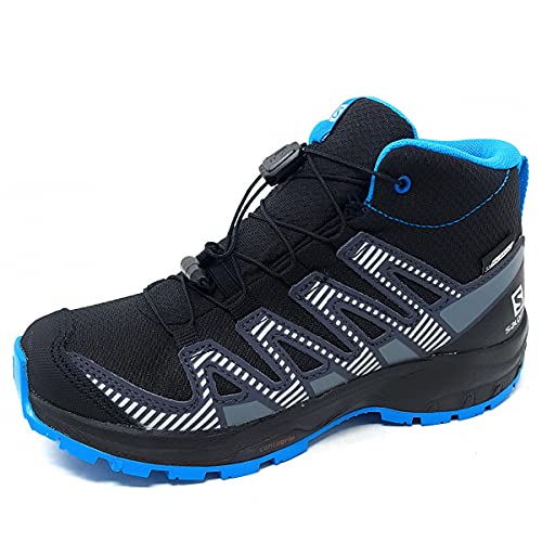 Salomon XA Pro V8 Mid Climasalomon Waterproof (impermeable) unisex-niños Zapatos de trail running, Negro (Black/Monument/Hawaiian Ocean), 38 EU