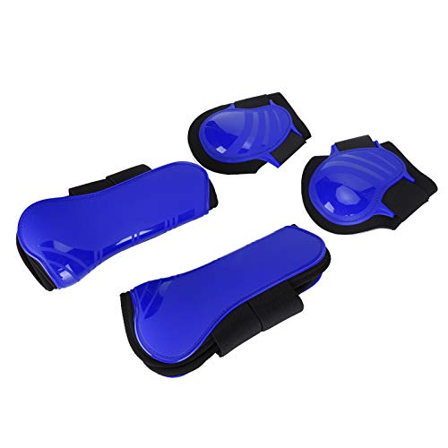SALUTUYA Protectores elásticos, duraderos y cómodos para Patas de Caballo, Azul Espesado para Proteger Las Patas de los Caballos(Blue, A Set of Medium)
