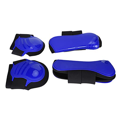 SALUTUYA Protectores elásticos, duraderos y cómodos para Patas de Caballo, Azul Espesado para Proteger Las Patas de los Caballos(Blue, A Set of Medium)