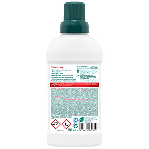 Sanytol – Desinfectante Textil, Elimina Gérmenes y Malos Olores de la Ropa Sin Lejía - Pack de 4 x 500 ML = 2L