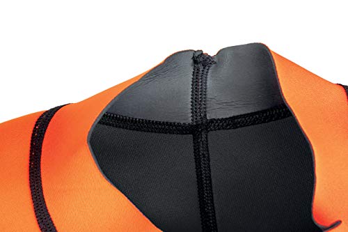 SEAC Fit Short Neopreno 2 mm con Mangas Cortas, Ideal para vestirla bajo del Traje de Buceo, para Nadar o Camiseta de Surf, Hombres, Blanco/Naranja, XL