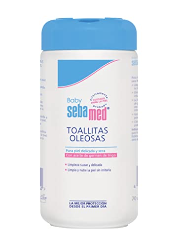 Sebamed Baby Toallitas Oleosas - Limpieza suave y eficiente y protección higiénica frente a la irritación de la delicada piel del bebé, Dermatológicamente probado, 70 unidades