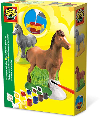 SES- Set de moldear y Pintar Caballos para niños, Multicolor (01211)