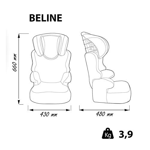 Silla de coche para Bebe BELINE grupo 1/2/3 (9-36kg), con proteccion lateral -Minnie Luxe