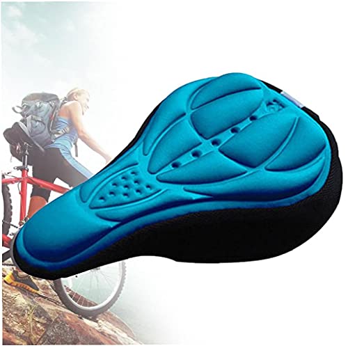 Sillín de bicicleta de espuma suave cómodo montar de la bici MTB de una silla con Amortiguador de herramientas de la silla de montar de ciclo de accesorios azul al aire libre