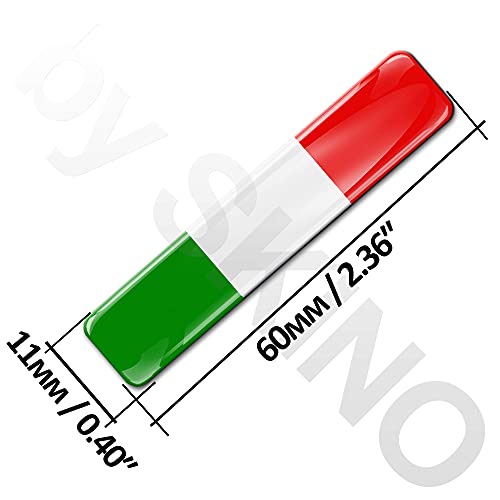 SkinoEu® 4 pcs 3D Gel Pegatinas Bandera Nacional Italia Italy Silicona Adhesivo Autos Coches Motos Ciclomotores Bicicletas Ordenador Portátil F 13