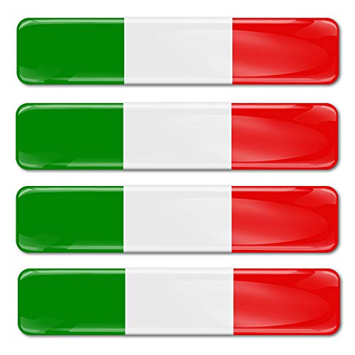 SkinoEu® 4 pcs 3D Gel Pegatinas Bandera Nacional Italia Italy Silicona Adhesivo Autos Coches Motos Ciclomotores Bicicletas Ordenador Portátil F 13