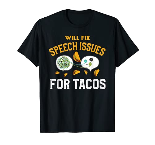 SLP - Camiseta de taco divertida con texto en inglés "Taco Lover Speech Pathologist" Camiseta