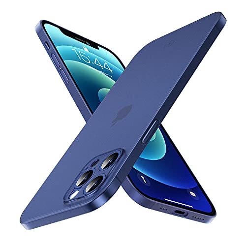 SmartDevil Ultra Fina Funda iPhone 12 Pro con Gratis Cristal Templado,Absorción de Choque Flexible y Duradera con Diseño de Matte para Cover Case iPhone 12 Pro (6.1 Pulgada)-Azul Oscuro Mate