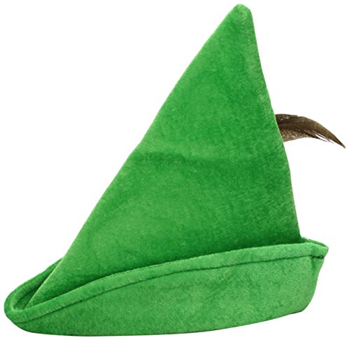 Smiffy'S 20037 Sombrero De Robin Hood Con Pluma Deluxe, Verde, Tamaño Único