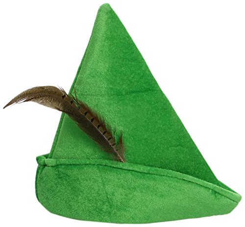 Smiffy'S 20037 Sombrero De Robin Hood Con Pluma Deluxe, Verde, Tamaño Único