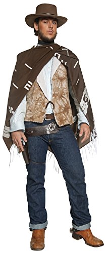 Smiffys Disfraz de pistolero errante del Oeste auténtico, con poncho, chaleco con camisa postiza y pañoleta para el cuello