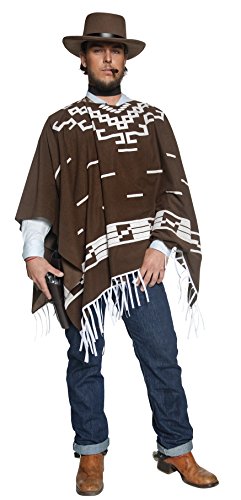 Smiffys Disfraz de pistolero errante del Oeste auténtico, con poncho, chaleco con camisa postiza y pañoleta para el cuello