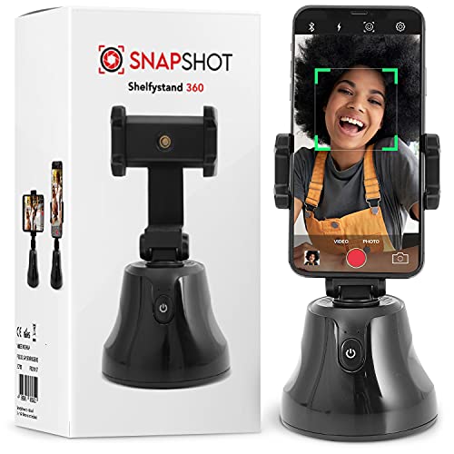 SNAPSHOT ShelfyStand - Trípode para movil con rotación inteligente | Palo de selfie inalámbrico 360° | Trípode con seguimiento automático y sensor de movimiento para smartphones | Palo selfie trípode