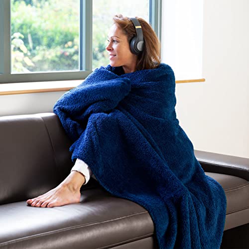 Snug Rug Special Edition Luxury Sherpa Fleece Snug Rug Throw Blanket (Navy Blue) by Snug Rug