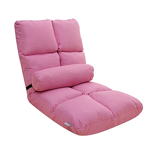 Sofás de salón, Sillas De Piso Plegable Silla De Sofá Perezoso Silla De Sofá Cama Lounge Floor Gaming Tounger, Silla De Juego Ajustable Silla Silla para Vivir, Dormitorio Y Balcón(Color:Rosado)