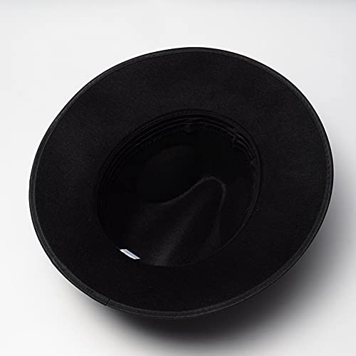 Sombrero de Fedora Trilby clásico negro con banda de cinturón de borde corto de fieltro de lana para fiesta sombreros de gángster sombrero de disfraz para hombres y mujeres unisex