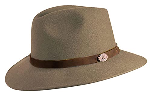 Sombrero de fieltro de lana Clancy de estilo australiano, impermeable y resistente, gris, XXL