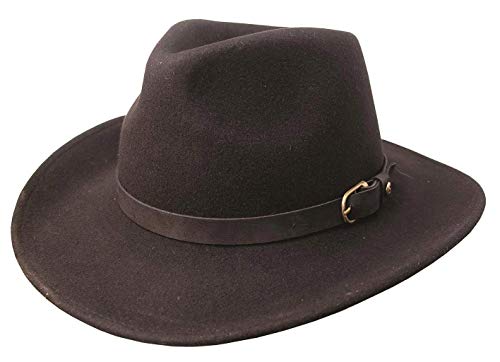Sombrero de fieltro de lana Nowra, estilo australiano, talla M, Negro , M