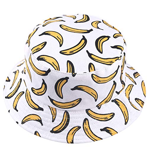 Sombrero de pescador reversible para mujer y hombre con estampado de frutas, para el aire libre