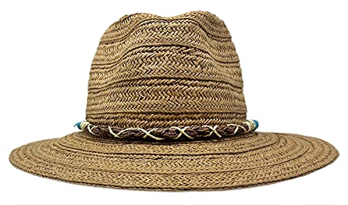 Sombrero Panamá Clasico con Cinta Trenzada, Sombrero de Verano, Sombrero de Primavera, Sombrero de Playa, Hombre, Mujer, Unisex, Sombrero Panama, Sombrero para Sol, Color Marrón