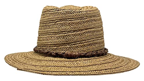 Sombrero Panamá Clasico con Cinta Trenzada, Sombrero de Verano, Sombrero de Primavera, Sombrero de Playa, Hombre, Mujer, Unisex, Sombrero Panama, Sombrero para Sol, Color Marrón