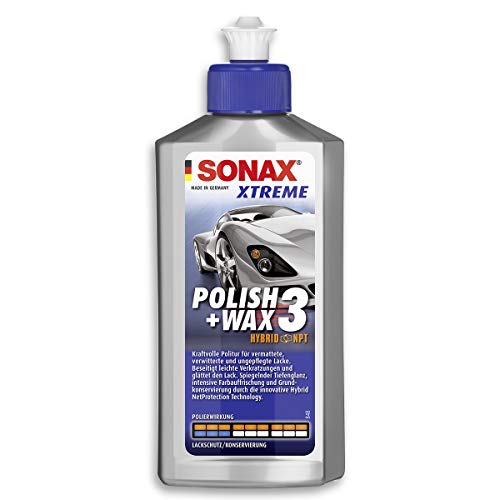 SONAX XTREME Polish+Wax 3 Hybrid NPT (250 ml) pulimento y cera para pinturas mate, desgastadas y no cuidadas | N.° 02021000-544
