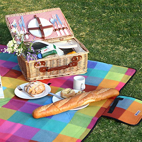 SONGMICS GCM61C - Manta de pícnic (Impermeable, 195 x 150 cm)