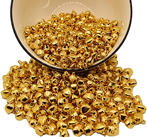SonneSky 100 cascabeles pequeños dorados de cobre (14 mm)