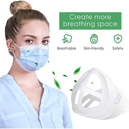 Soporte de máscara 3D, soporte interno de silicona transpirable para el rostro, marco de soporte interno para máscara facial, protector de lápiz labial facial reutilizable (10 piezas)