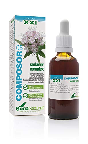 SoriaNatural - COMPOSOR 05 - SEDANER COMPLEX S. XXI - Complemento alimenticio - Ayuda al descanso y relajación - 50 ml – Valeriana - Azahar - Pasiflora (PACK1)